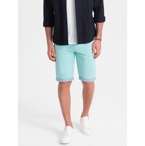 Ombre Men's chinos shorts with contrasting turn-up