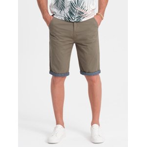 Ombre Men's chinos shorts with contrasting turn-up