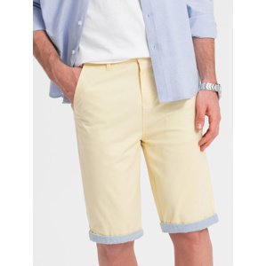 Ombre Men's chinos shorts with contrasting turn-up