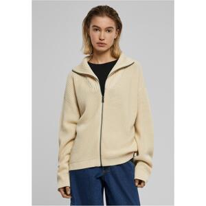 Women's knitted zip cardigan sandy
