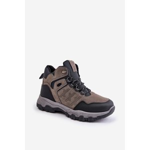 Insulated Trekking Shoes Men's Lace-up Grey Zerista