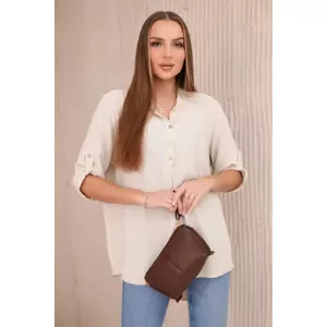 Blouse with a longer back beige