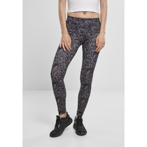 Women's leggings AOP hibiscus black