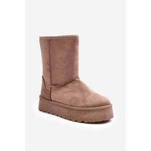 PS1 Women's Fur-Lined Insulated Snow Boots Dark Beige Abrams