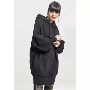 Women's long oversize hooded jacket black
