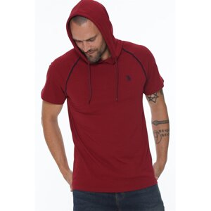 T8570 DEWBERRY HOODED MEN'S T-SHIRT-BURGUNDY