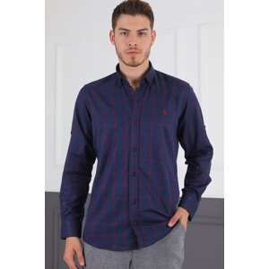 G719 DEWBERRY MEN'S SHIRT-NAVY-BURGUNDY