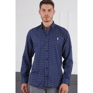 G720 DEWBERRY MEN'S SHIRT-NAVY BLUE - WHITE