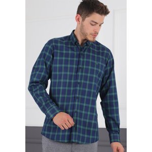 G717 DERBERRY MEN'S SHIRT-NAVY-GREEN