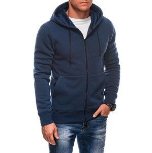 Edoti BASIC men's unzipped sweatshirt with hood - navy blue