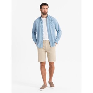 Ombre Men's structural knit SLIM FIT shorts - sand