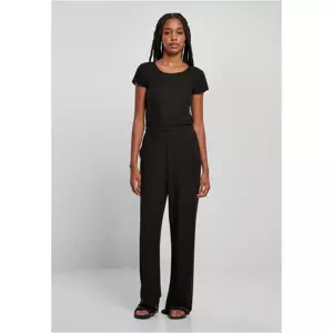 Women's jumpsuit with wide legs in black color