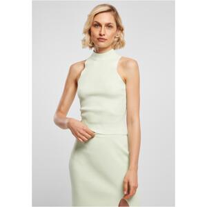 Women's turtleneck with short rib knit light mint
