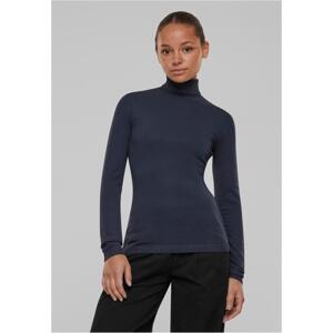 Women's knitted turtleneck in a navy design