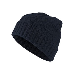 Beanie Cable Flap Hat - Blue