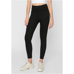 Women's high-waisted jersey leggings 2-pack black+black