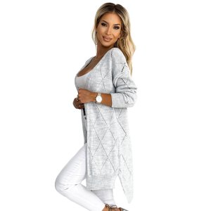 Women's cardigan with longer back - grey