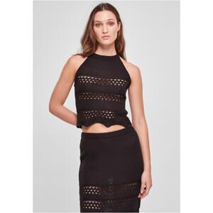 Women's short crocheted neck warmer Top black