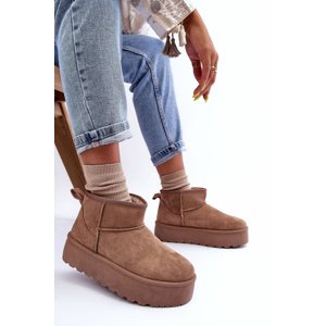 Boto Suede Snow Boots On Platform Dark Beige Corcoran
