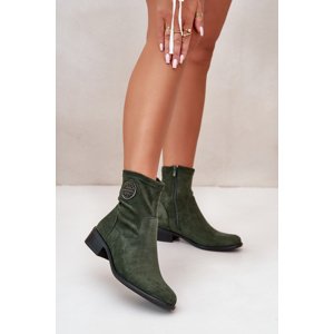 Boto Women's Boots With Zip And Decorative Detail Eco Suede Green Lerioria