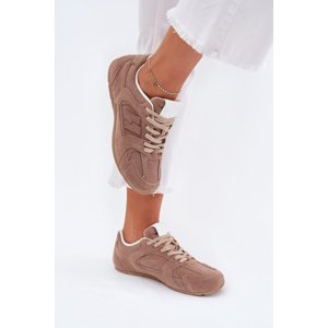 Boto Ladies Sports Shoes Made Of Eco Suede Dark Beige Dorella