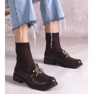 Gemre Brown ankle boots with fabric upper Kris