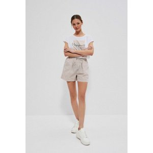 Marisse Cotton Striped Shorts L-Sh-3718 Off White_Toffee