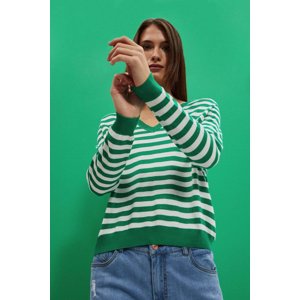 Marisse Women's Sweater L-Sw-4004 Off White_Green