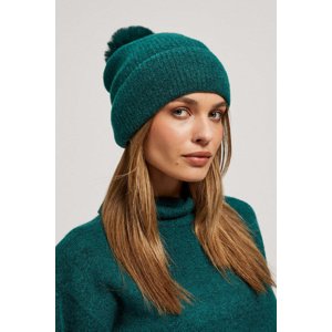 Marisse Warm Knitted Hat With A Pompom, Emerald Green