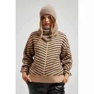 Marisse Coffee Hat Decorated With Metallic Thread