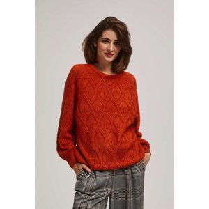 Marisse Openwork Orange Sweater