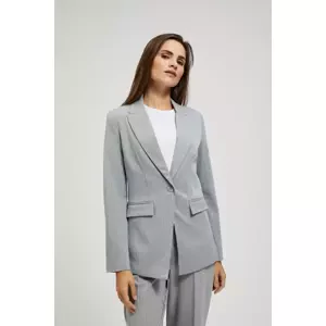 Marisse Single-Breasted Jacket With Delicate Gray Stripes