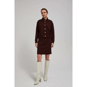 Marisse Fitted, Above-The-Knee Skirt In Chestnut Brown