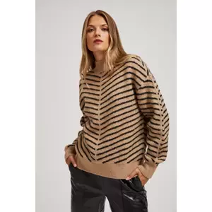 Marisse Beige And Black Striped Sweater
