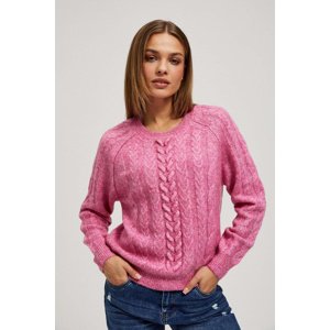 Marisse Fuchsia Sweater With Decorative Weave