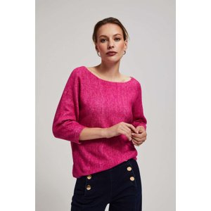 Marisse Fuchsia Sweater With 3/4 Sleeves