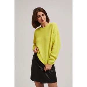 Marisse Lime Round Neck Sweater