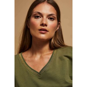 Marisse Olive V-Neck Sweatshirt