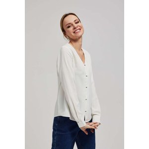 Marisse V-Neck Shirt With Delicate Pearl Buttons