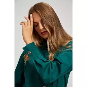 Marisse Emerald Shirt With Decorative Buttons