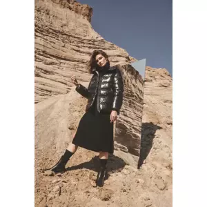 Marisse Short Quilted Black Jacket With A Hood