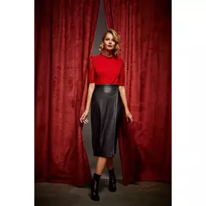 Marisse Faux Leather Midi Skirt