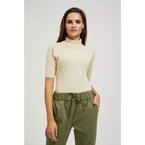 Marisse Turtleneck Sweater Decorated With Pearl Metallic Thread
