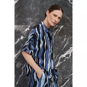Marisse Women's Shirt L-Ko-4362 Navy