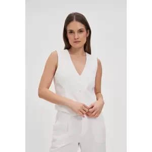 Marisse White Linen Vest
