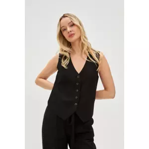 Marisse Black Linen Vest