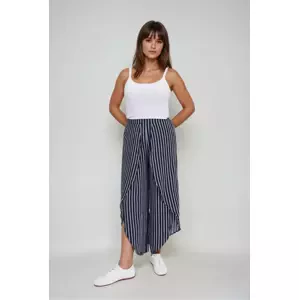 Marisse Navy Blue Striped Culottes