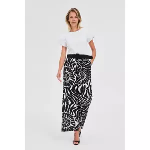 Marisse Viscose Trousers With A Belt, Black