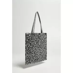 Marisse Gray Animal Print Shopper Bag
