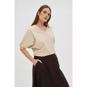 Marisse Beige Oversized Cotton Blouse